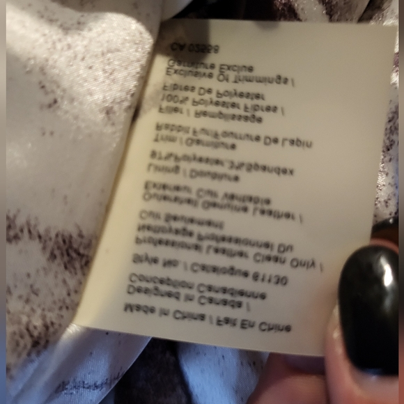 WHITE LEATHER/FUR DANIER COAT SIZE XS - Picture 6 of 7